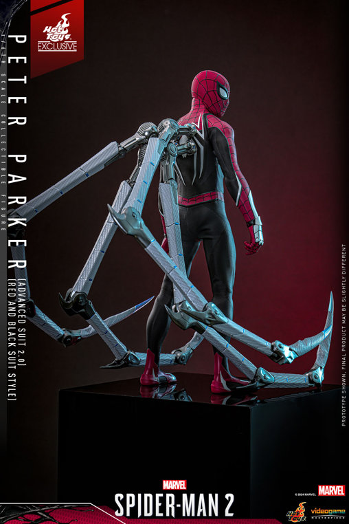 Marvels Spider-Man 2: Peter Parker - Advanced Suit 2.0 - Red and Black Suit Style, 1/6 Figur von Hot Toys
