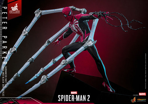 Marvels Spider-Man 2: Peter Parker - Advanced Suit 2.0 - Red and Black Suit Style, 1/6 Figur von Hot Toys