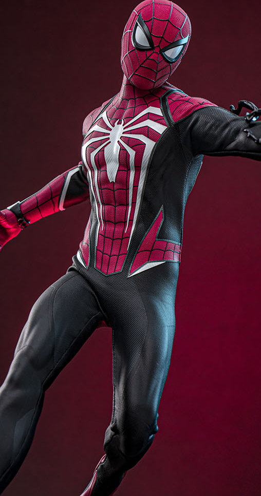 Marvels Spider-Man 2: Peter Parker - Advanced Suit 2.0 - Red and Black Suit Style, 1/6 Figur von Hot Toys