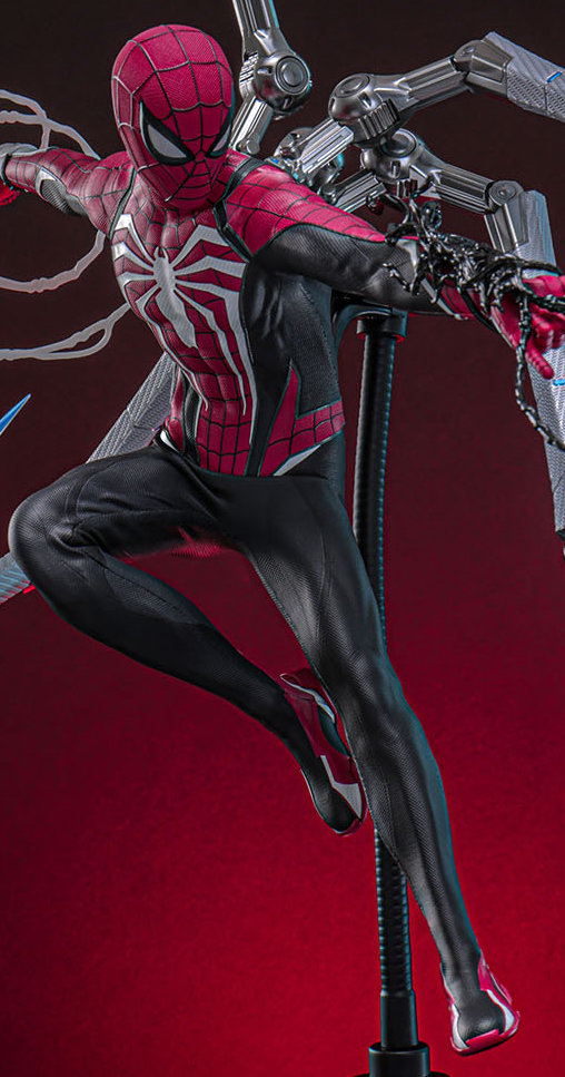 Marvels Spider-Man 2: Peter Parker - Advanced Suit 2.0 - Red and Black Suit Style, 1/6 Figur von Hot Toys