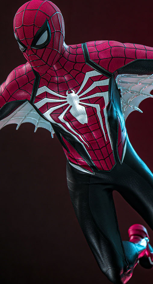 Marvels Spider-Man 2: Peter Parker - Advanced Suit 2.0 - Red and Black Suit Style, 1/6 Figur von Hot Toys