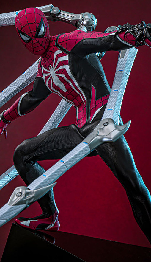 Marvels Spider-Man 2: Peter Parker - Advanced Suit 2.0 - Red and Black Suit Style, 1/6 Figur von Hot Toys