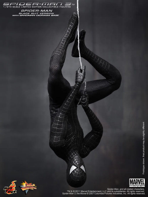 Spider-Man 3: Black Suit Spider-Man mit Sandman Diorama, 1/6 Figur von Hot Toys