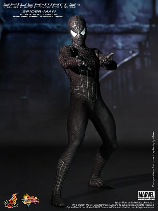 Spider-Man 3: Black Suit Spider-Man mit Sandman Diorama, 1/6 Figur von Hot Toys