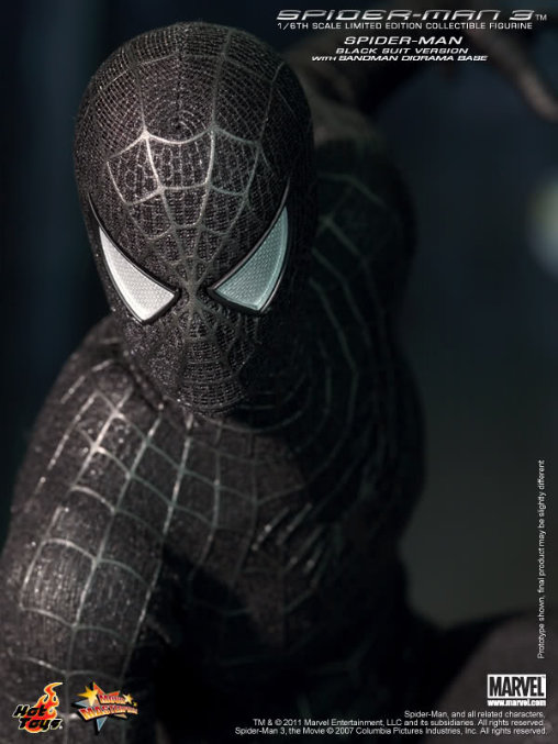 Spider-Man 3: Black Suit Spider-Man mit Sandman Diorama, 1/6 Figur von Hot Toys