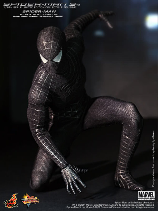 Spider-Man 3: Black Suit Spider-Man mit Sandman Diorama, 1/6 Figur von Hot Toys