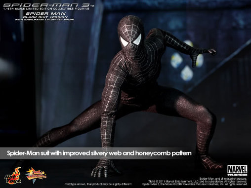 Spider-Man 3: Black Suit Spider-Man mit Sandman Diorama, 1/6 Figur von Hot Toys