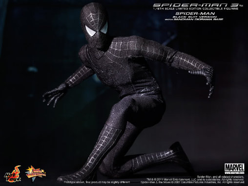 Spider-Man 3: Black Suit Spider-Man mit Sandman Diorama, 1/6 Figur von Hot Toys