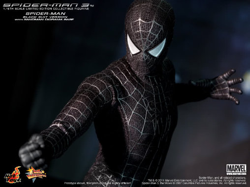 Spider-Man 3: Black Suit Spider-Man mit Sandman Diorama, 1/6 Figur von Hot Toys