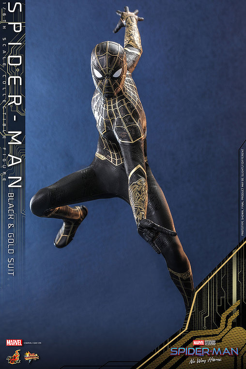 Spider-Man - No Way Home: Spider-Man - Black and Gold Suit, 1/6 Figur von Hot Toys