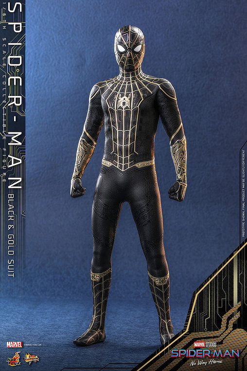 Spider-Man - No Way Home: Spider-Man - Black and Gold Suit, 1/6 Figur von Hot Toys