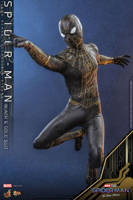 Spider-Man - No Way Home: Spider-Man - Black and Gold Suit, 1/6 Figur von Hot Toys