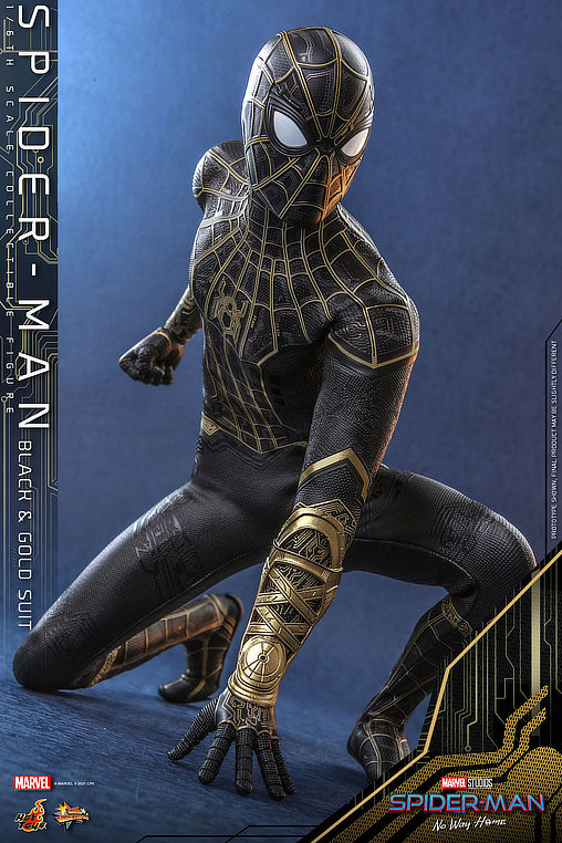 Spider-Man - No Way Home: Spider-Man - Black and Gold Suit, 1/6 Figur von Hot Toys