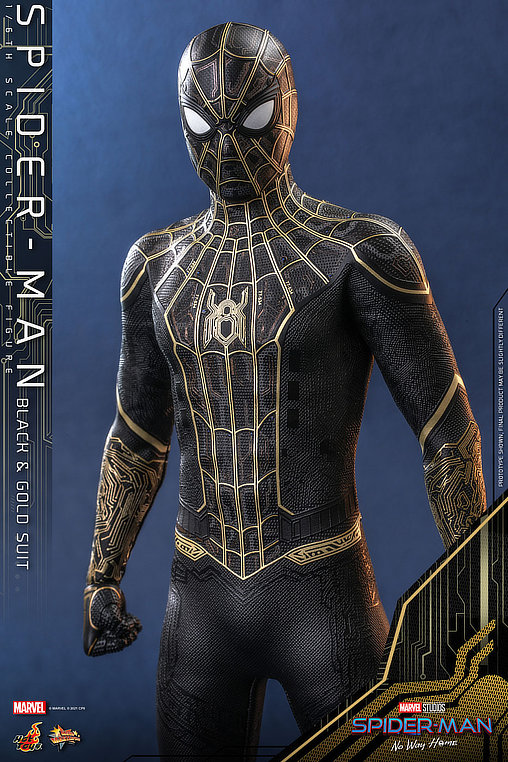 Spider-Man - No Way Home: Spider-Man - Black and Gold Suit, 1/6 Figur von Hot Toys