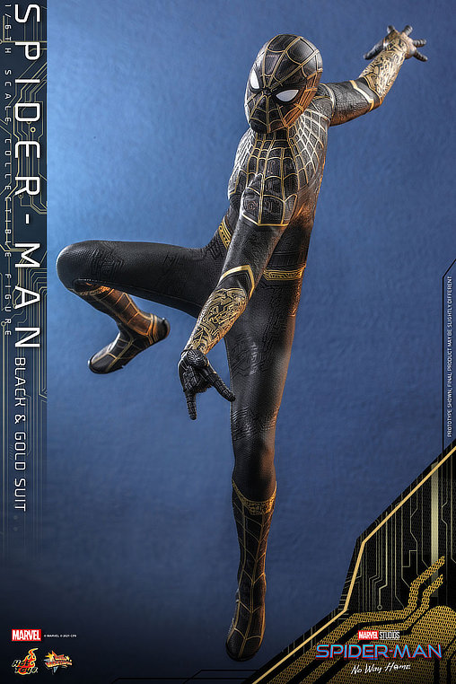 Spider-Man - No Way Home: Spider-Man - Black and Gold Suit, 1/6 Figur von Hot Toys