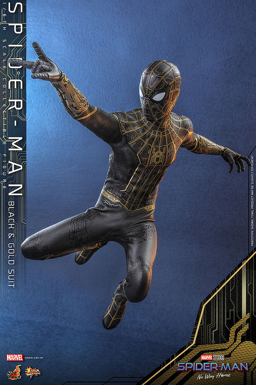 Spider-Man - No Way Home: Spider-Man - Black and Gold Suit, 1/6 Figur von Hot Toys