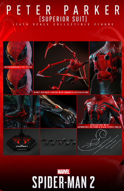 Marvels Spider-Man 2: Peter Parker - Superior Suit, 1/6 Figur von Hot Toys