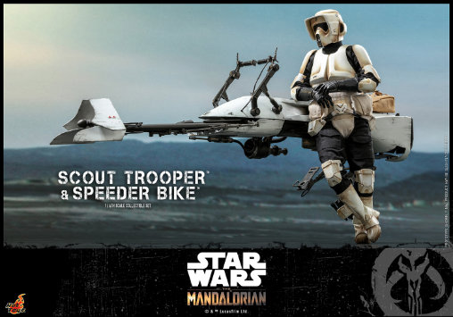 Star Wars - The Mandalorian: Scout Trooper mit Speeder Bike, 1/6 Figur von Hot Toys