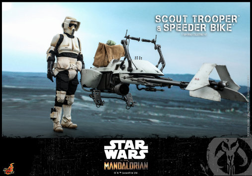 Star Wars - The Mandalorian: Scout Trooper mit Speeder Bike, 1/6 Figur von Hot Toys