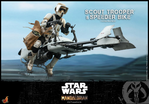 Star Wars - The Mandalorian: Scout Trooper mit Speeder Bike, 1/6 Figur von Hot Toys