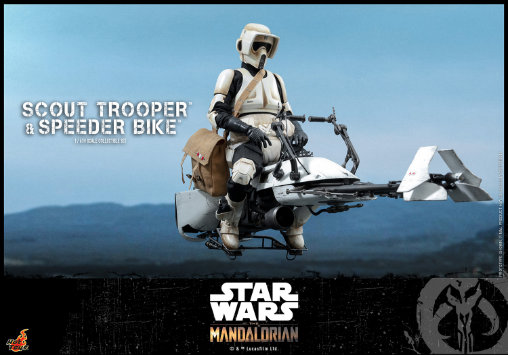 Star Wars - The Mandalorian: Scout Trooper mit Speeder Bike, 1/6 Figur von Hot Toys