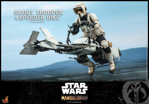 Star Wars - The Mandalorian: Scout Trooper mit Speeder Bike, 1/6 Figur von Hot Toys