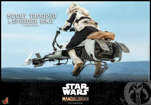 Star Wars - The Mandalorian: Scout Trooper mit Speeder Bike, 1/6 Figur von Hot Toys