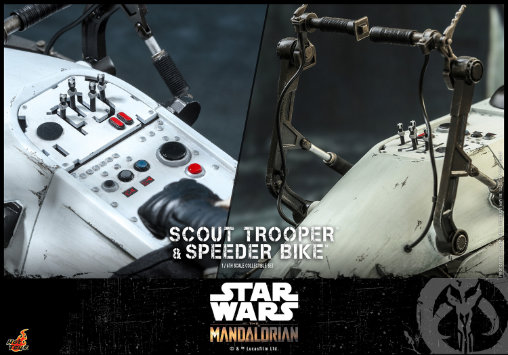 Star Wars - The Mandalorian: Scout Trooper mit Speeder Bike, 1/6 Figur von Hot Toys