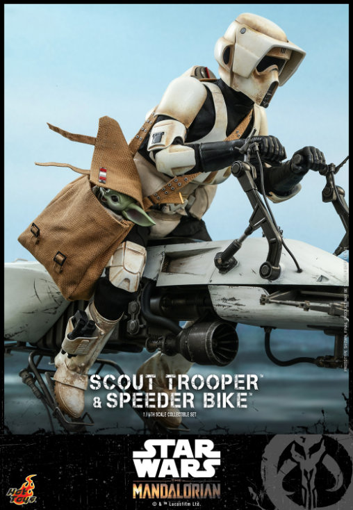Star Wars - The Mandalorian: Scout Trooper mit Speeder Bike, 1/6 Figur von Hot Toys