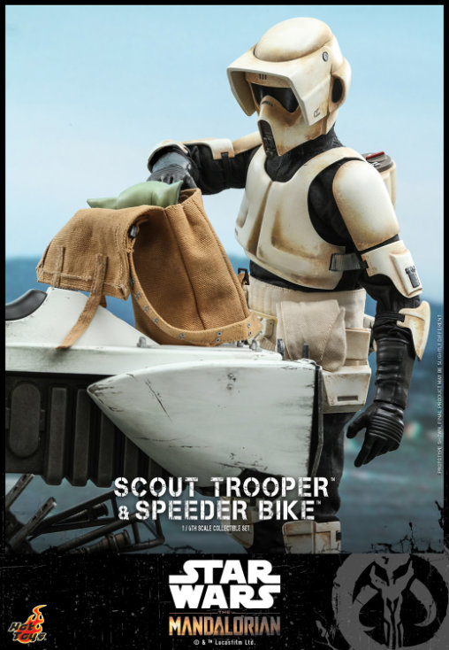 Star Wars - The Mandalorian: Scout Trooper mit Speeder Bike, 1/6 Figur von Hot Toys