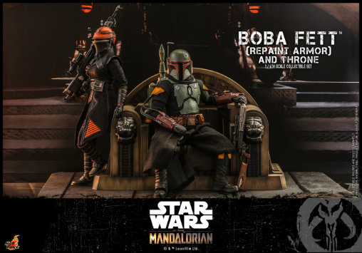 Star Wars - The Mandalorian: Boba Fett - Repaint Armor and Throne, 1/6 Figur von Hot Toys
