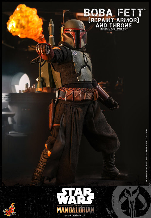 Star Wars - The Mandalorian: Boba Fett - Repaint Armor and Throne, 1/6 Figur von Hot Toys