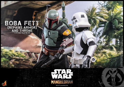 Star Wars - The Mandalorian: Boba Fett - Repaint Armor and Throne, 1/6 Figur von Hot Toys
