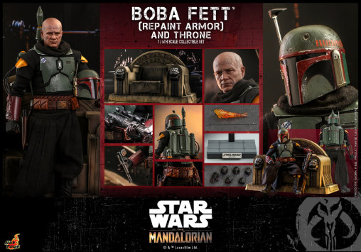 Star Wars - The Mandalorian: Boba Fett - Repaint Armor and Throne, 1/6 Figur von Hot Toys