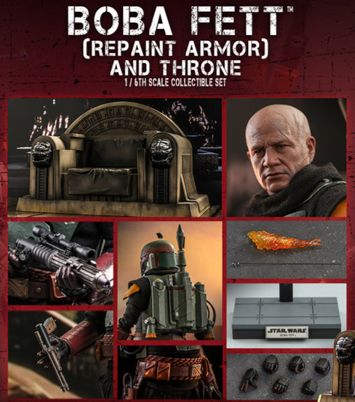 Star Wars - The Mandalorian: Boba Fett - Repaint Armor and Throne, 1/6 Figur von Hot Toys
