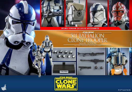 Star Wars - The Clone Wars: 501st Battalion Clone Trooper - Deluxe, 1/6 Figur von Hot Toys