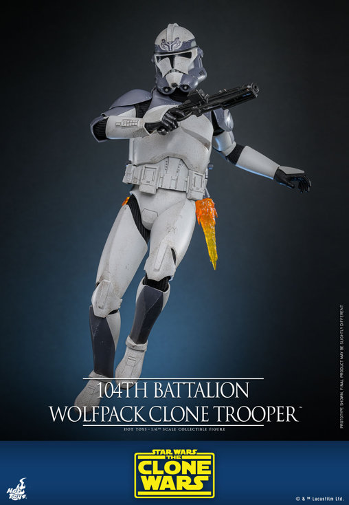 Star Wars - The Clone Wars: 104th Battalion Wolfpack Clone Trooper, 1/6 Figur von Hot Toys