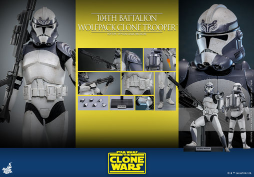Star Wars - The Clone Wars: 104th Battalion Wolfpack Clone Trooper, 1/6 Figur von Hot Toys