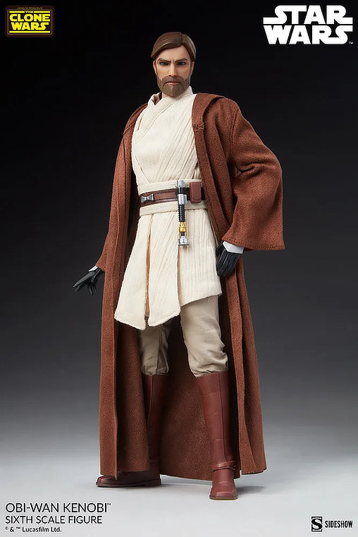 Star Wars - The Clone Wars Animated: Obi-Wan Kenobi, 1/6 Figur von Sideshow