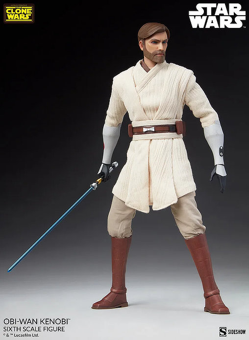 Star Wars - The Clone Wars Animated: Obi-Wan Kenobi, 1/6 Figur von Sideshow