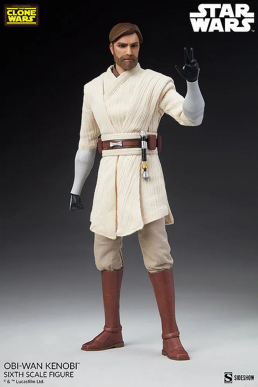 Star Wars - The Clone Wars Animated: Obi-Wan Kenobi, 1/6 Figur von Sideshow