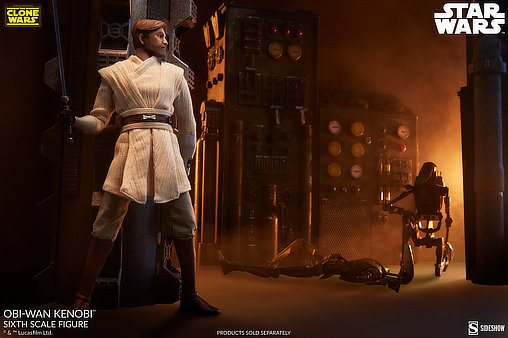 Star Wars - The Clone Wars Animated: Obi-Wan Kenobi, 1/6 Figur von Sideshow