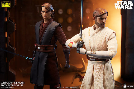 Star Wars - The Clone Wars Animated: Obi-Wan Kenobi, 1/6 Figur von Sideshow