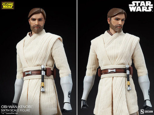 Star Wars - The Clone Wars Animated: Obi-Wan Kenobi, 1/6 Figur von Sideshow