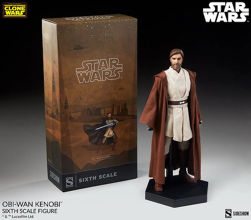 Star Wars - The Clone Wars Animated: Obi-Wan Kenobi, 1/6 Figur von Sideshow