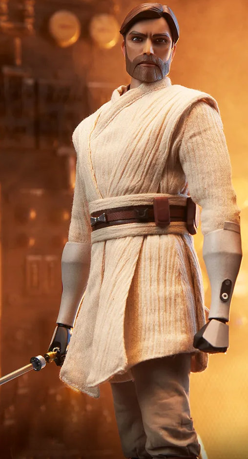Star Wars - The Clone Wars Animated: Obi-Wan Kenobi, 1/6 Figur von Sideshow