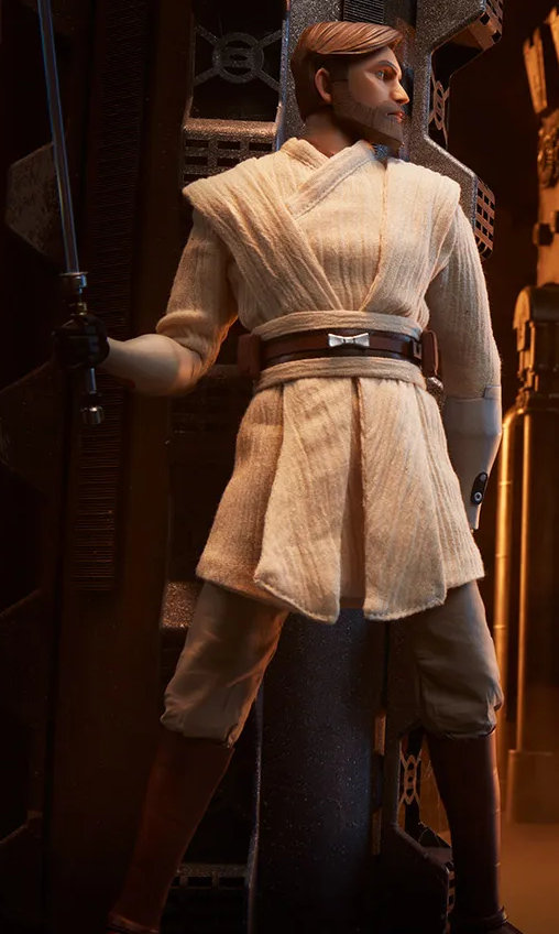 Star Wars - The Clone Wars Animated: Obi-Wan Kenobi, 1/6 Figur von Sideshow