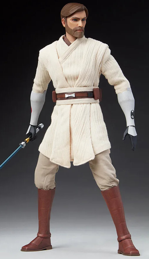 Star Wars - The Clone Wars Animated: Obi-Wan Kenobi, 1/6 Figur von Sideshow