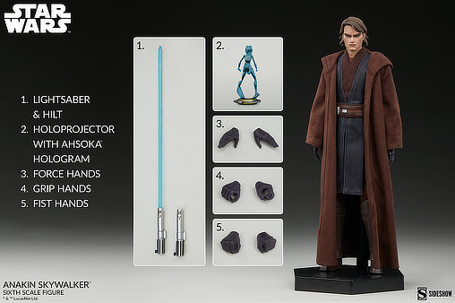 Star Wars - The Clone Wars Animated: Anakin Skywalker, 1/6 Figur von Sideshow