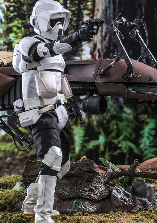 Star Wars - Episode VI - Return of the Jedi: Speeder Bike und Scout Trooper, 1/6 Figur von Hot Toys